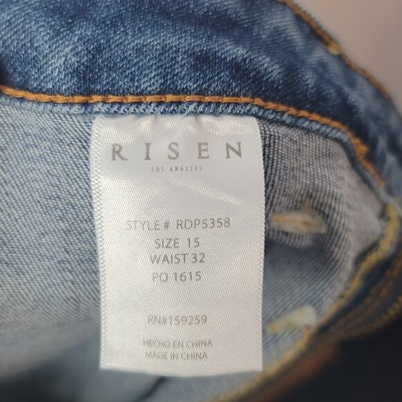 Risen- Women's high rise front patch pocket bell bottom jeans- size 15 - Picture 9 of 9